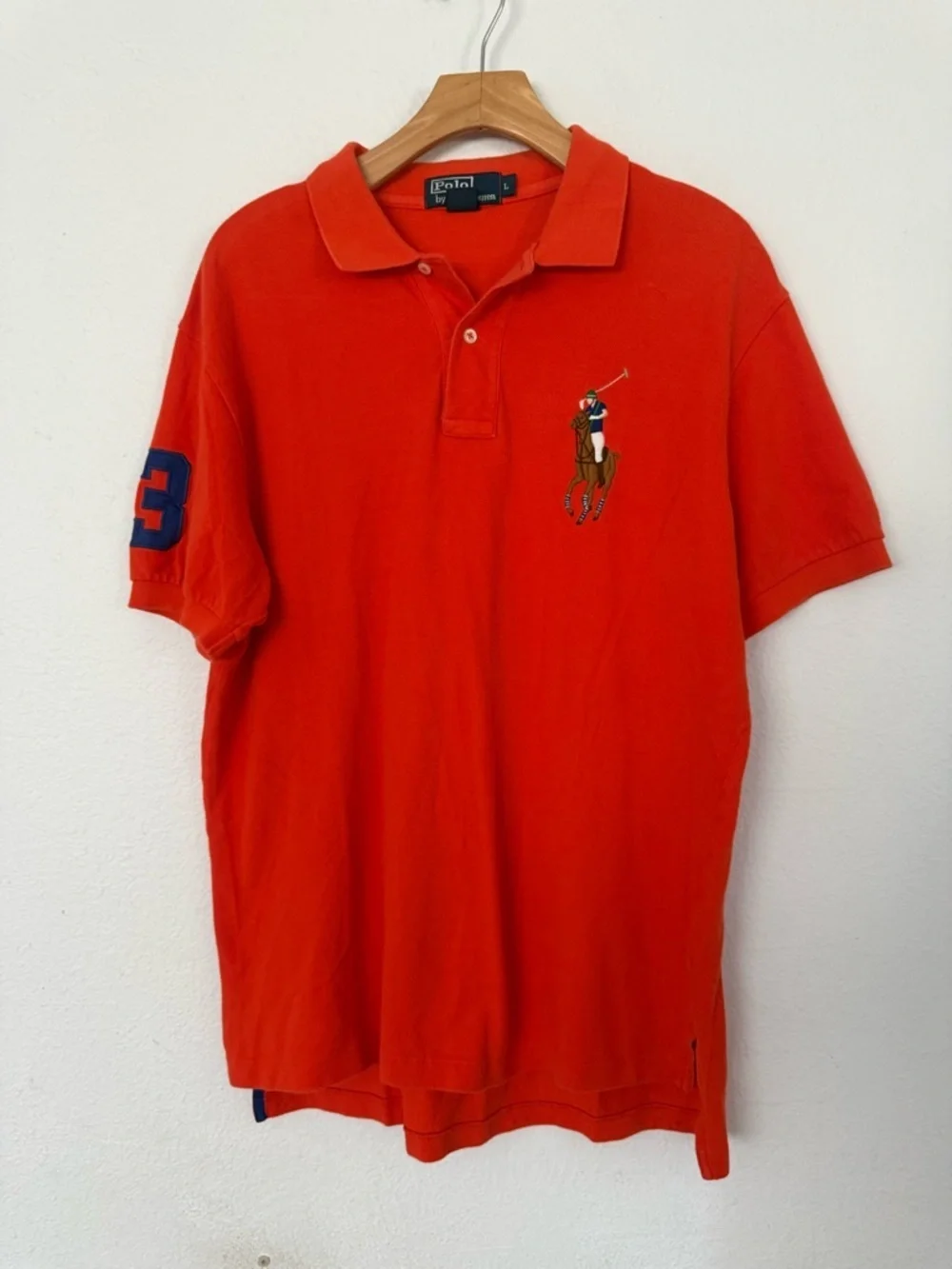 Polo Ralph Lauren Shirt Men Red Preppy Big Pony Size L